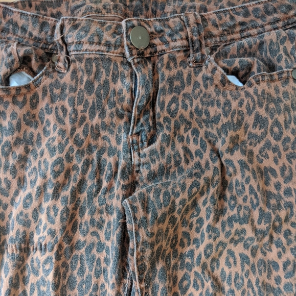 Leopard print stretch jeans - Picture 1 of 3
